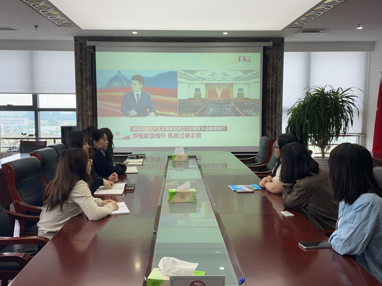 宿马投资集团团支部组织观看 建团百年大会直播(图1)